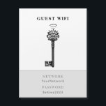 Senha do Wifi Convidado e Imã de geladeira de Rede<br><div class="desc">Bem-vindos convidados com este ímã de geladeira único. Adicione esta rede de chave de vintage e um ímã de senha wifi à sua geladeira ou outra superfície magnética. O simples design mínimo apresenta uma ilustração de chave de esqueleto vintage. Excelente para aluguel a curto prazo também! Os campos de texto...</div>