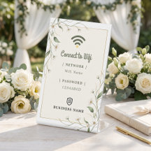 Senha WiFi Empresarial Verde Sálvia Botânica