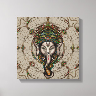 Senhor Ganesha - cor em canvas