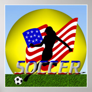 Senhora americana Futebol Poster da menina