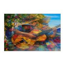 Senhora Caribe com Pintura de Violão