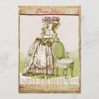 Senhora cartões de agradecimentos do Victorian de