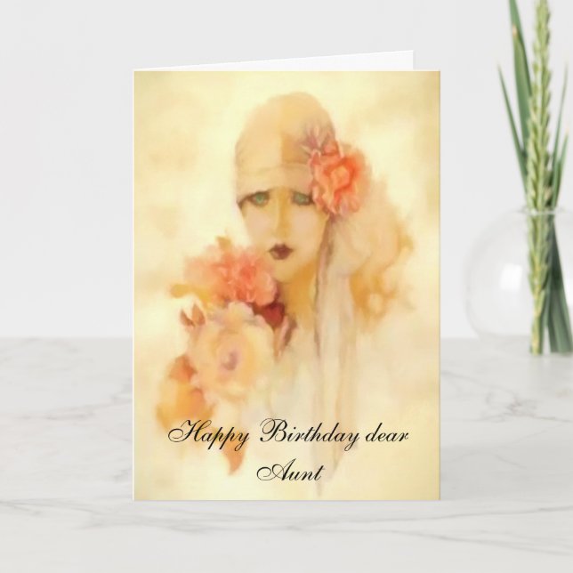 "SENHORA COM OLHOS VERDES" TIA CARTÃO DE ANIVERSÁR (Frente)