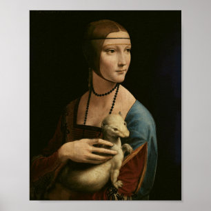 Senhora com um Ermine - Impressão de retrato da Vi