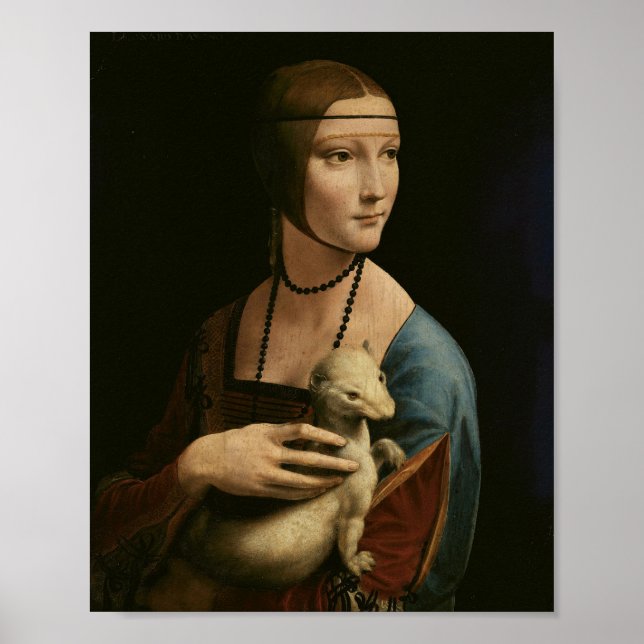 Senhora com um Ermine - Impressão de retrato da Vi (Frente)