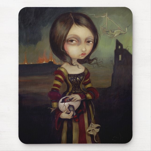 Senhora com um ovo Mousepad gótico de Bosch (Frente)