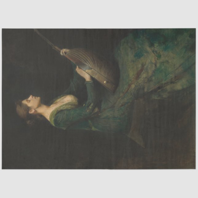 Senhora com um Papel de Dissociação Musical Lute (Frente )