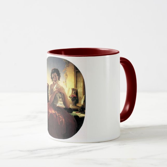 Senhora com uma caneca de café (Frente Esquerda)
