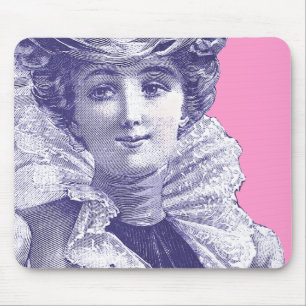 Senhora Cor-de-rosa & Mousepad roxo do Victorian