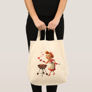 Senhora da Bolsa Tote Cozinhando Amor Corações Ver