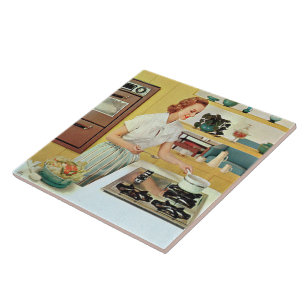 senhora da cozinha retro vintage