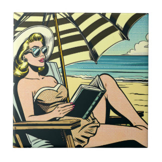Senhora da Pop na praia