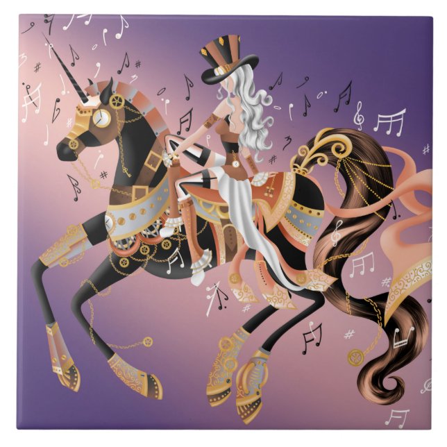 Senhora e Cavalo Mecânico Steampunk (Frente)