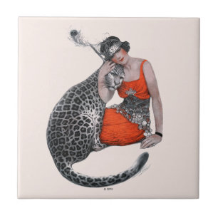 Senhora e leopardo