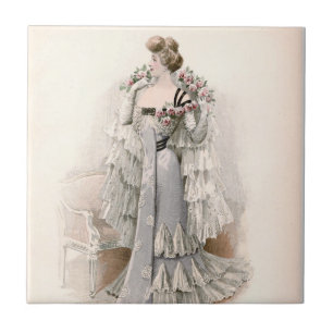 Senhora Edwardian Adorada com Rosas Vintage Fashio
