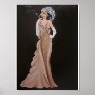 SENHORA ELEGANTE DO VINTAGE, POSTER