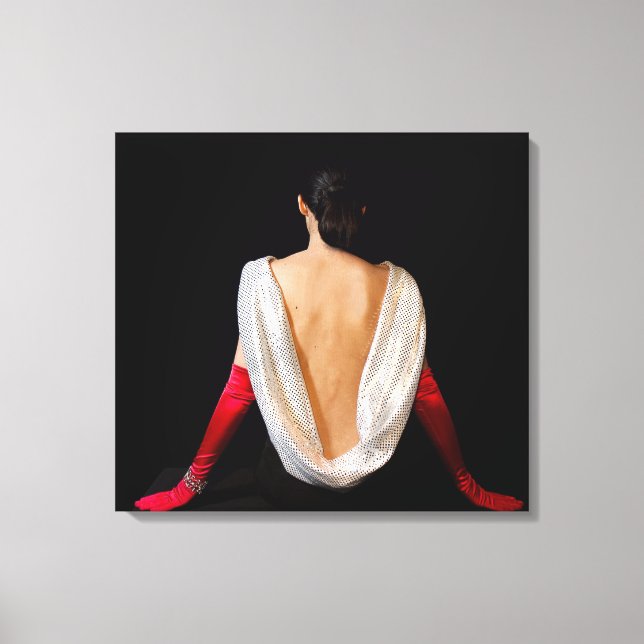 Senhora Elegante em Luvas Vermelhas - Canvas Envol (Frente)