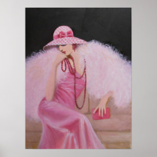 SENHORA EM PINK, POSTER DE ARTE DECO
