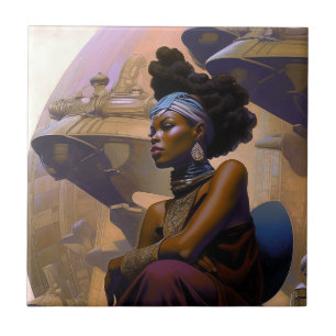 Senhora Futurística Americana Africana