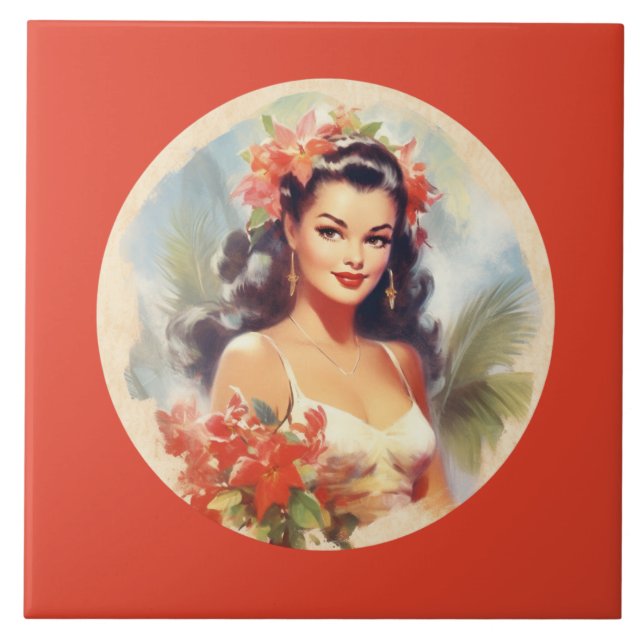 Senhora Havaiana da praia bonita (Frente)