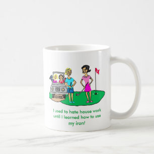 Senhora Jogador de golfe Desenhos animados Caneca