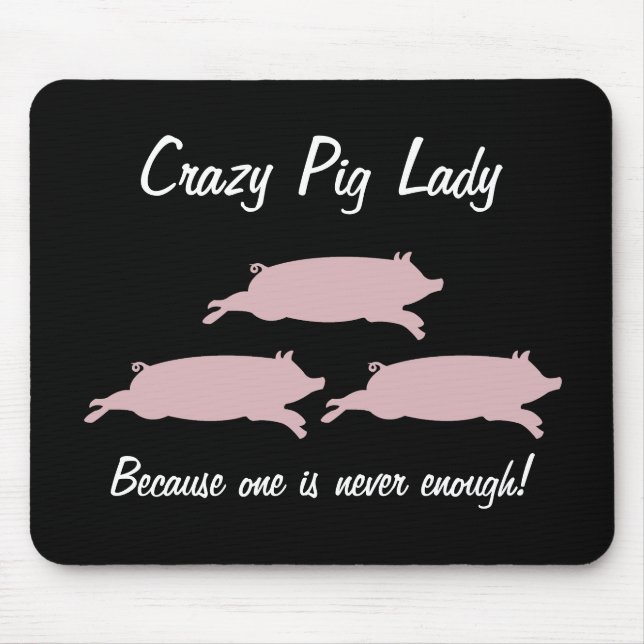Senhora louca Mousepad do porco (Frente)