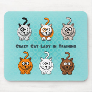 Senhora louca Treinamento Mousepad do gato