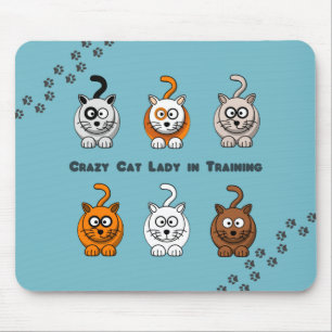 Senhora louca Treinamento Mousepad do gato