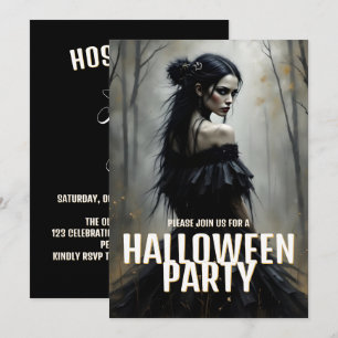 Senhora Mística na Floresta Escura de Halloween -