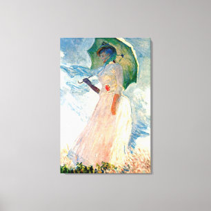 Senhora Monet com Canvas Parasol