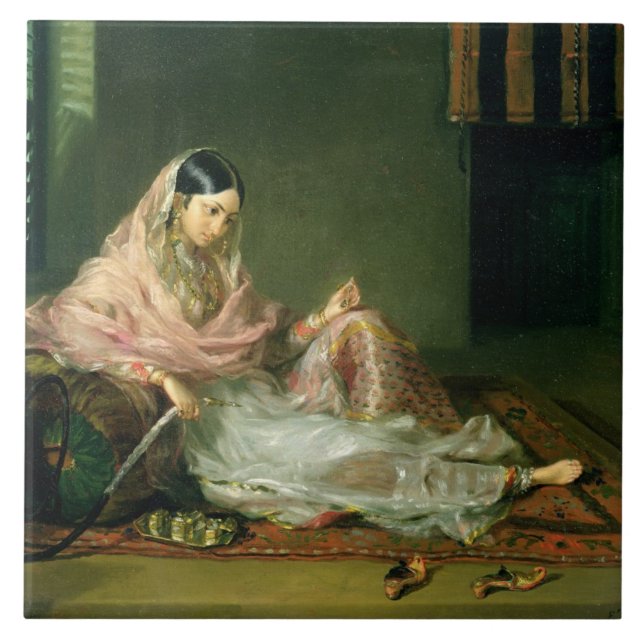 Senhora muçulmana Reclining, 1789 (óleo em canvas) (Frente)