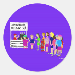 Senhora Mulligan Golfe Desenhos animados Etiqueta