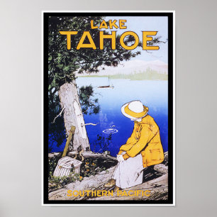 Senhora pelo poster tranquilo das viagens vintage