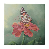 Senhora pintada 0461 Borboleta no Zinnia