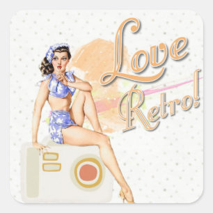 Senhora retro Etiqueta do vintage