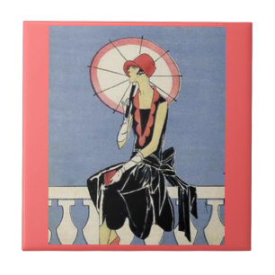 Senhora retro Telhar do art deco