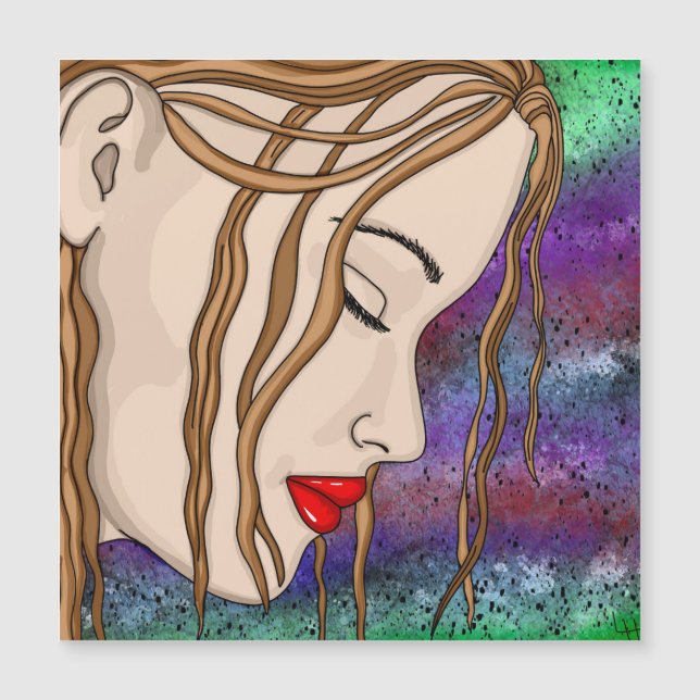 Senhora triste em arte digital pensada profundamen (Frente)