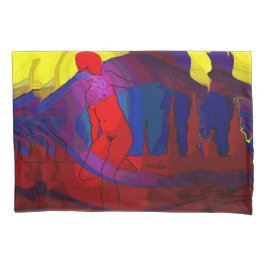 Senhora vermelha Fronha de almofada da arte