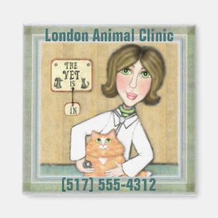Senhora Veterinário & imã de geladeira do gato d