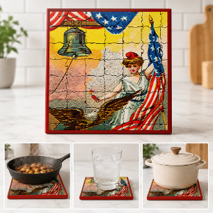 Senhora Vintage, Águia, Bandeira e Mosiac da Liber