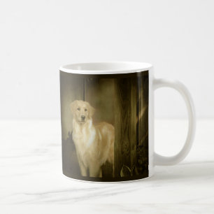 Senhora Waiting da caneca do golden retriever