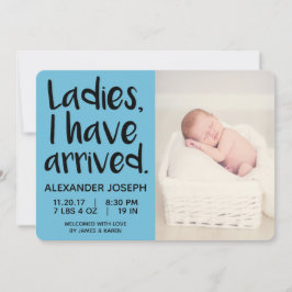 Senhoras, cheguei ao anúncio de nascimento masculi