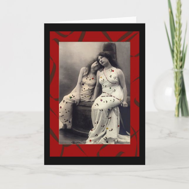 Senhoras com cabelos longos Cartões vitorianos (Frente)