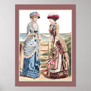 Senhoras do Victorian no impressão velho da forma