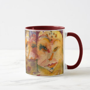 Senhoras subtis mim caneca da aguarela