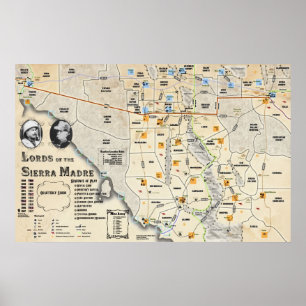 Senhores da serra poster do mapa de Madre