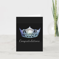 Senhorita América Bby Blue Crown Saudação Cartão