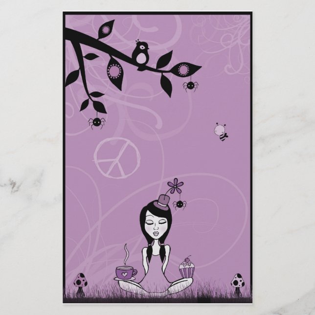 Senhorita bonito Roxo Artigos de papelaria (Frente)