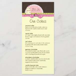 Senhorita. Cartões Rack Menu Jen