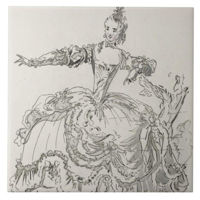 Senhorita Puvigne como a estátua viva, em (Frente)